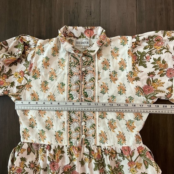 Sue Sartor Cottagecore Hamilton Kaftan Floral Sherbet Triple Tiered Dress Size S - Picture 8 of 10